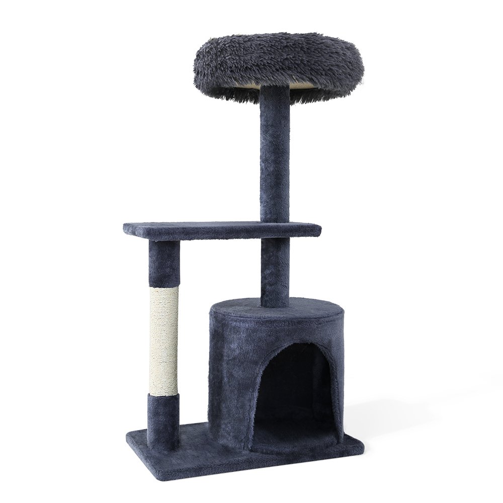 i.Pet Cat Tree 94cm Scratching Post Tower Scratcher Condo House Wood Trees Grey - Image 7
