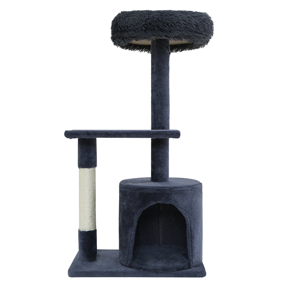 i.Pet Cat Tree 94cm Scratching Post Tower Scratcher Condo House Wood Trees Grey - Image 3